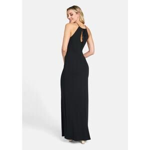 Black Velour Maxi Dress Sleeveless Stretch Velvet Tall Alden Alloy Apparel M